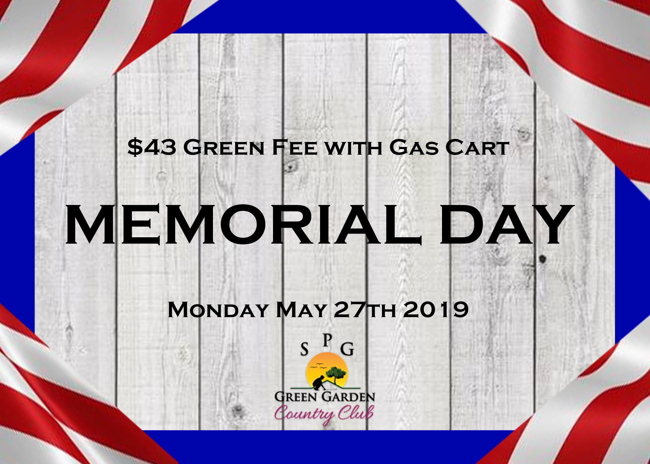 Memorial Day Golf Special SPG Green Garden Country Club